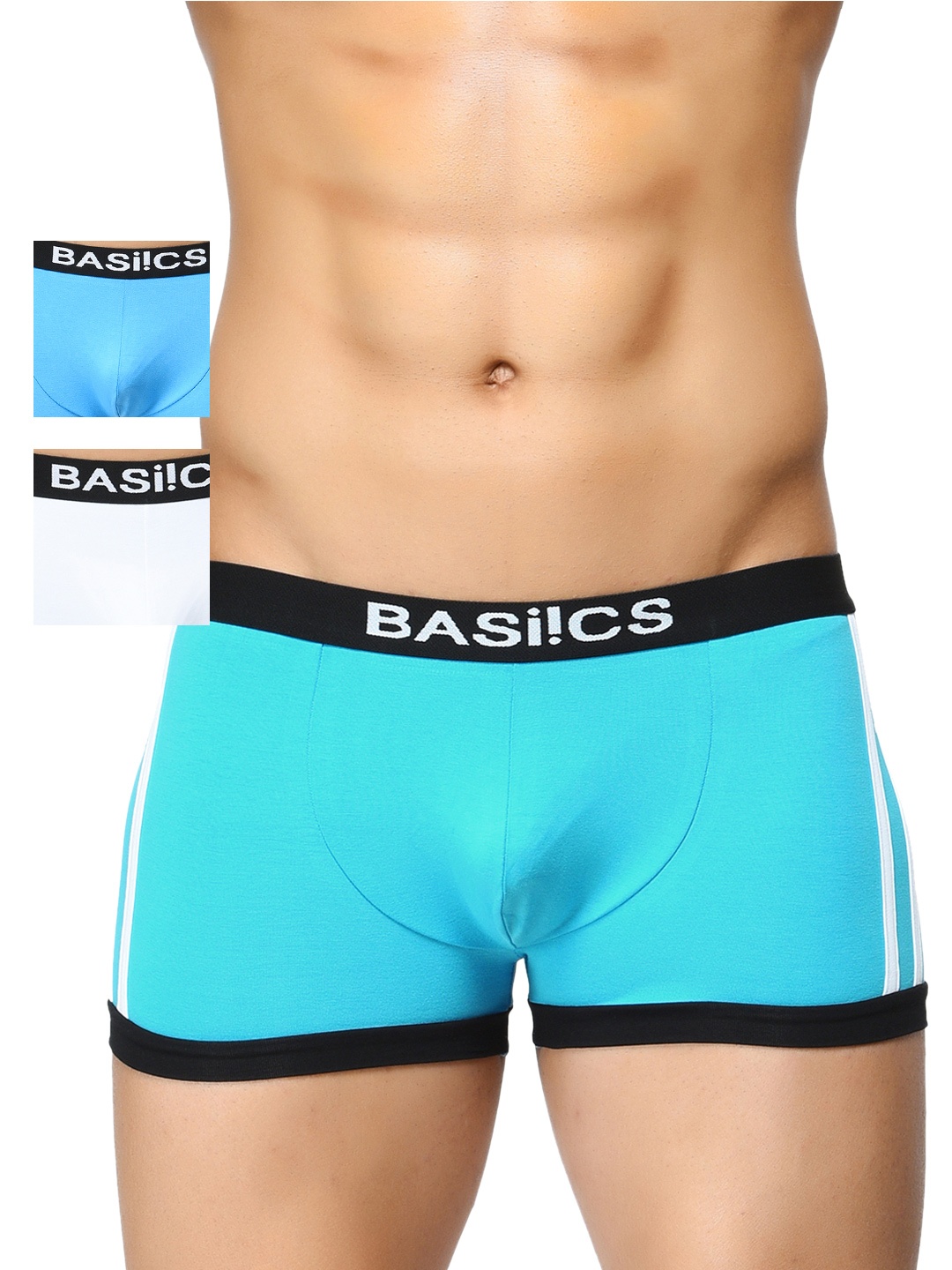 

BASIICS by La Intimo Men Pack of 3 Trunks BCSTR010C145, White