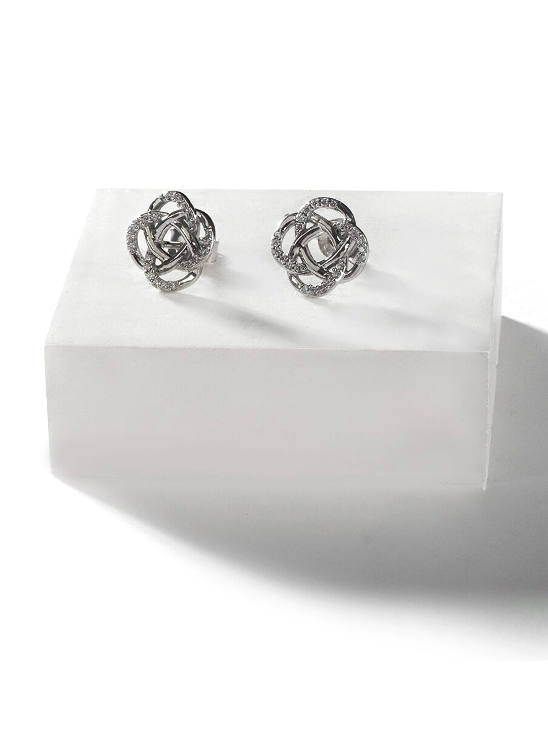 

SHAYA 925 Silver CZ Contemporary Studs Earrings