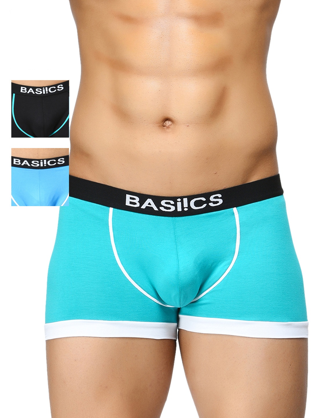 

BASIICS by La Intimo Men Pack of 3 Trunks BCSTR020C124, Blue