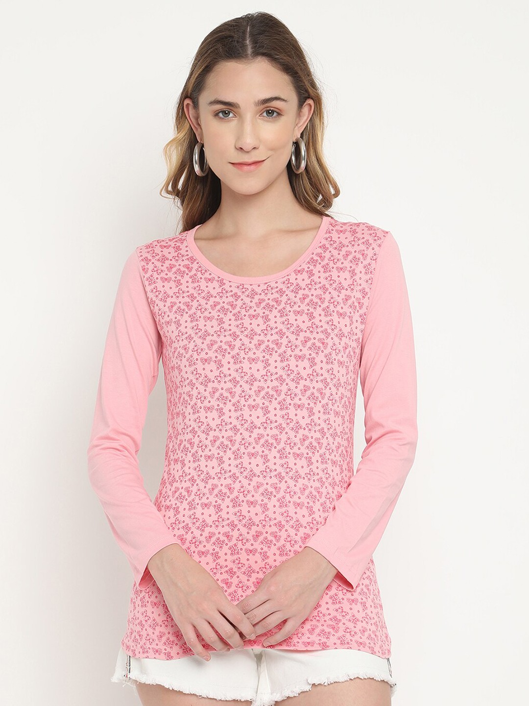 

V2 Value & Variety Pink Floral A-Line Top