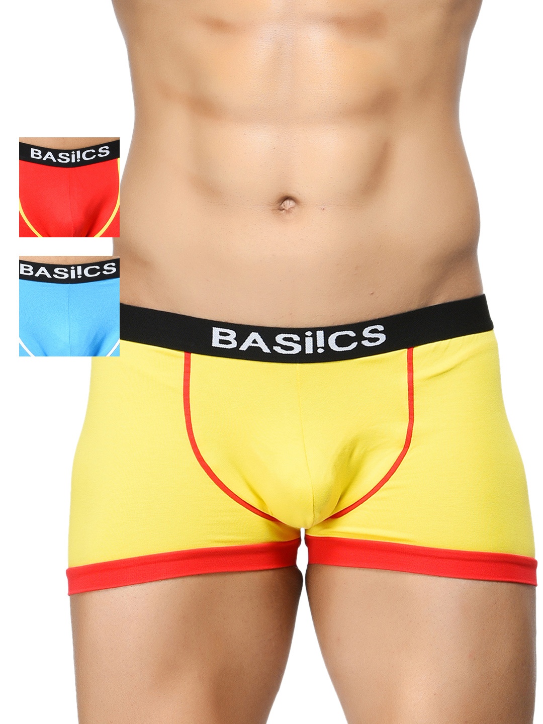 

BASIICS by La Intimo Men Pack of 3 Trunks BCSTR020C136, Blue