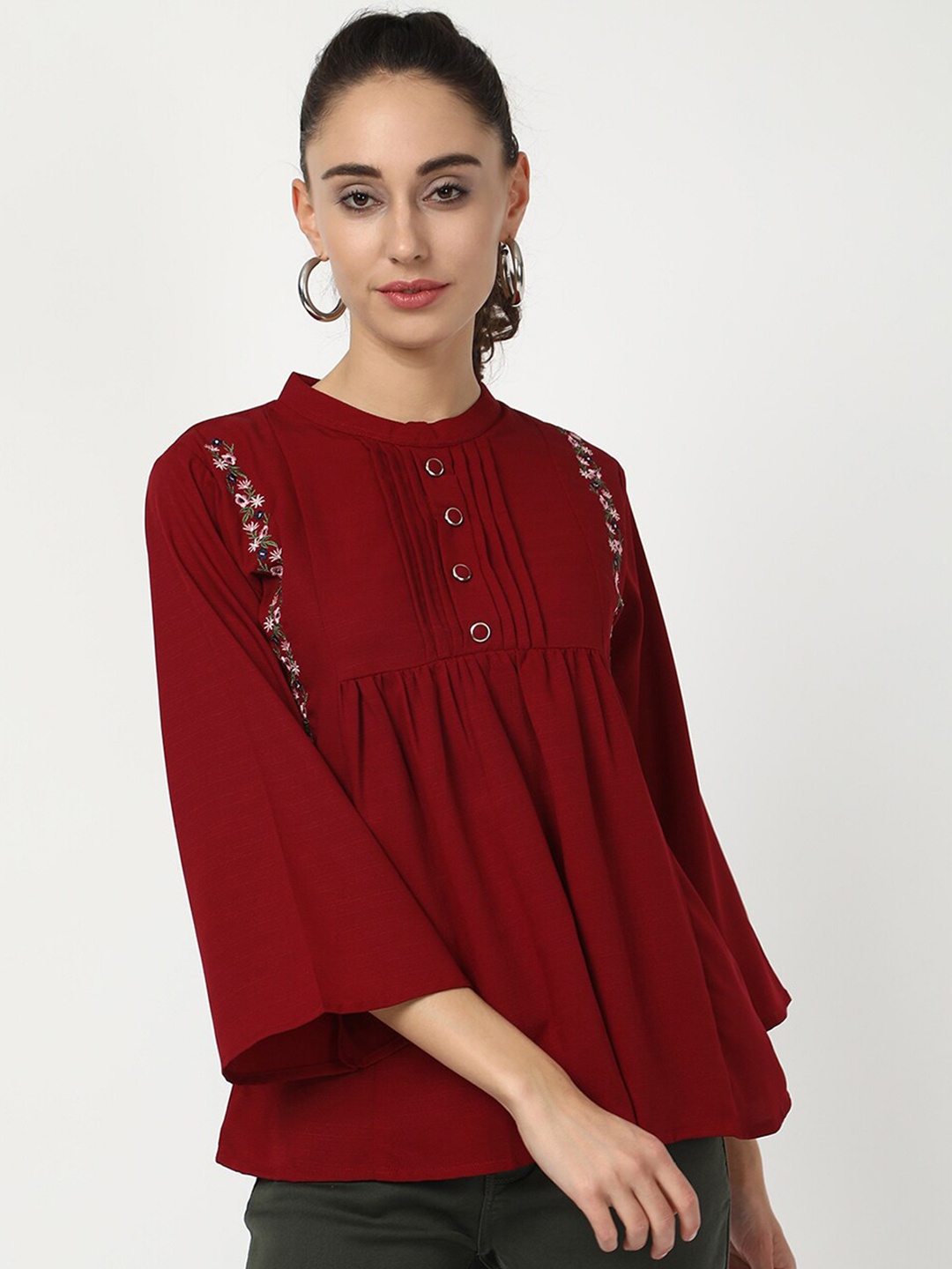 

V2 Value & Variety Maroon Regular Top