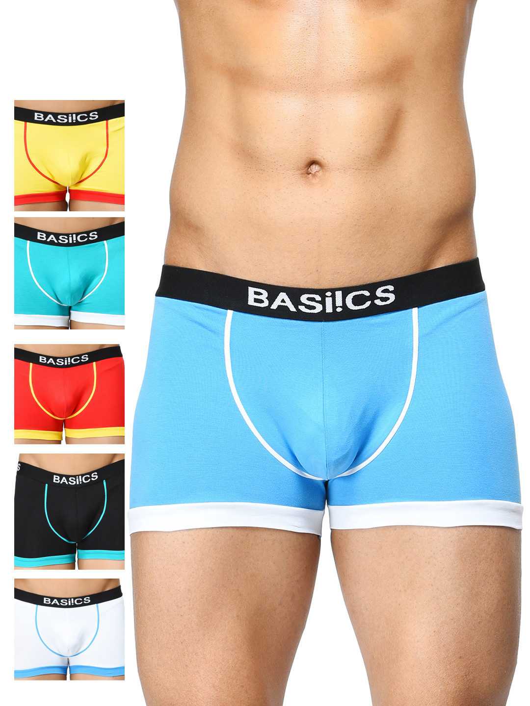 

BASIICS by La Intimo Men Pack of 6 Trunks BCSTR020F0MC, Multi