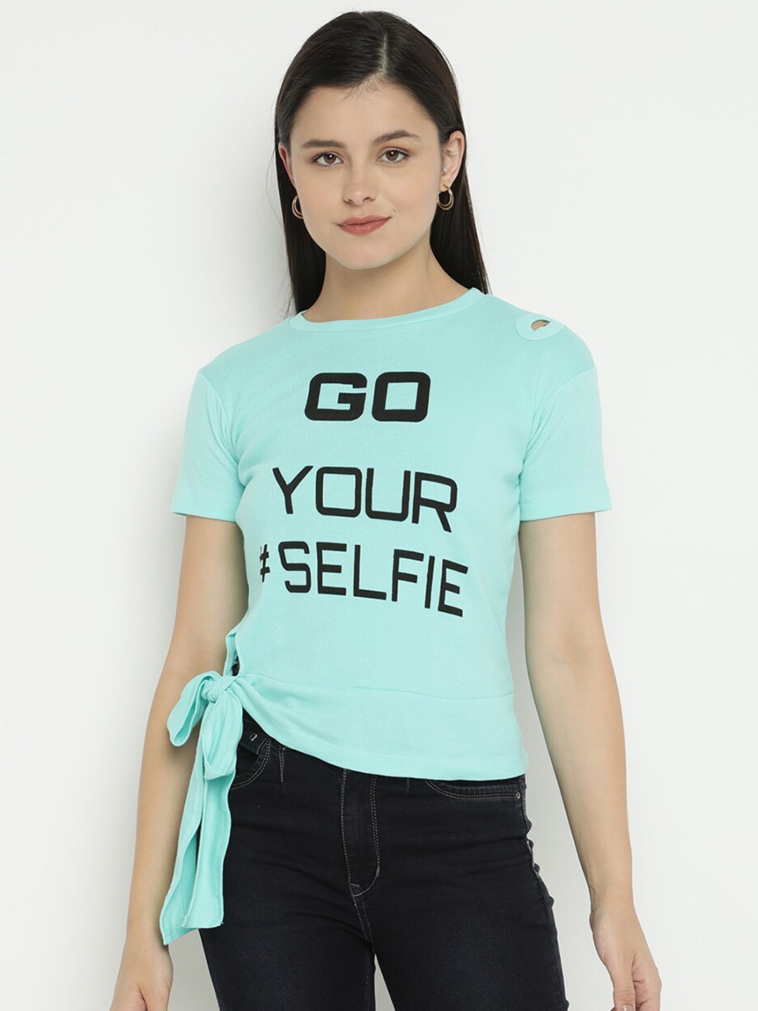 

V2 Value & Variety Blue Pure Cotton Regular Top