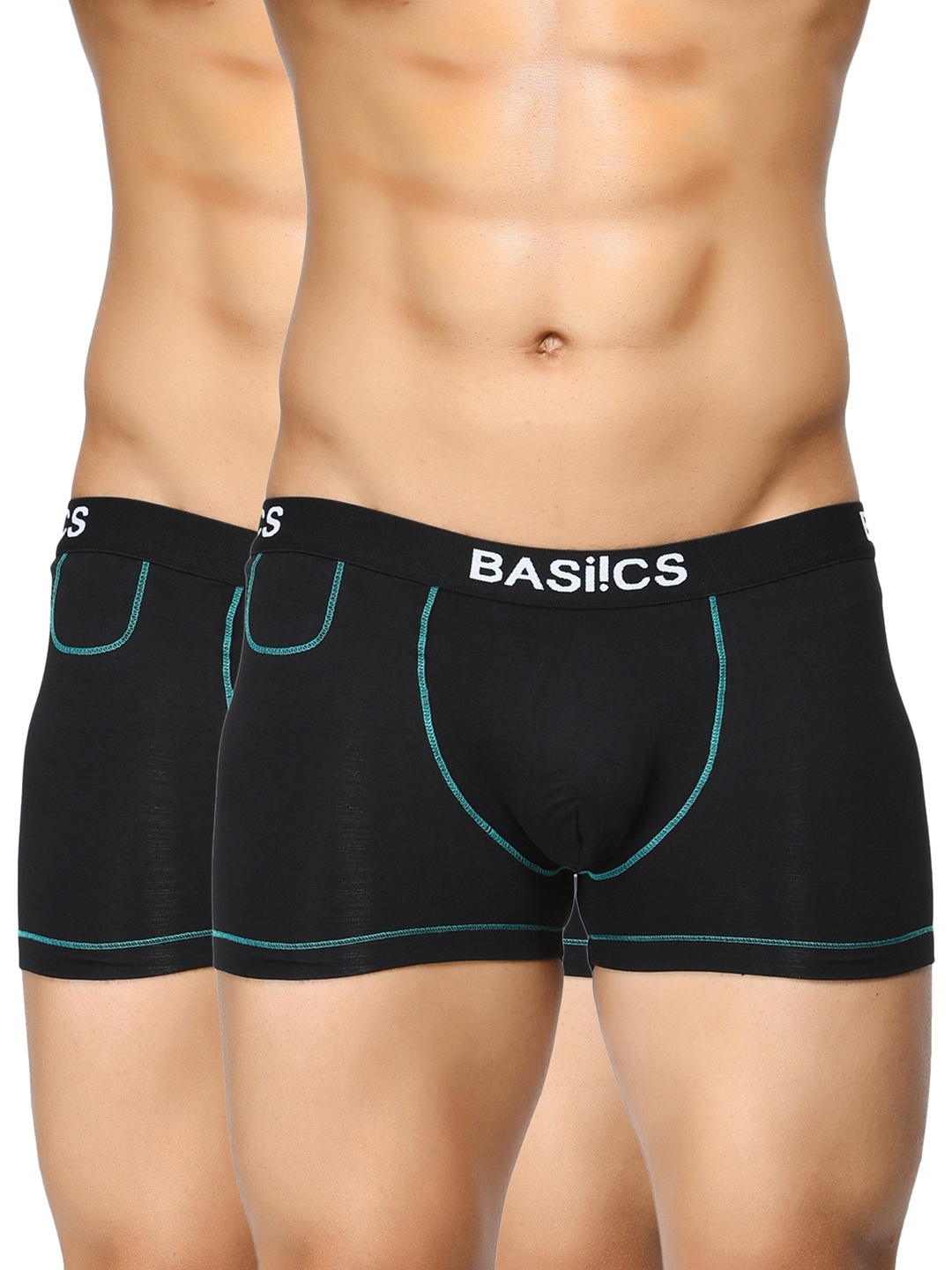 

BASIICS by La Intimo Men Pack of 2 Black Trunks BCSTR030B022