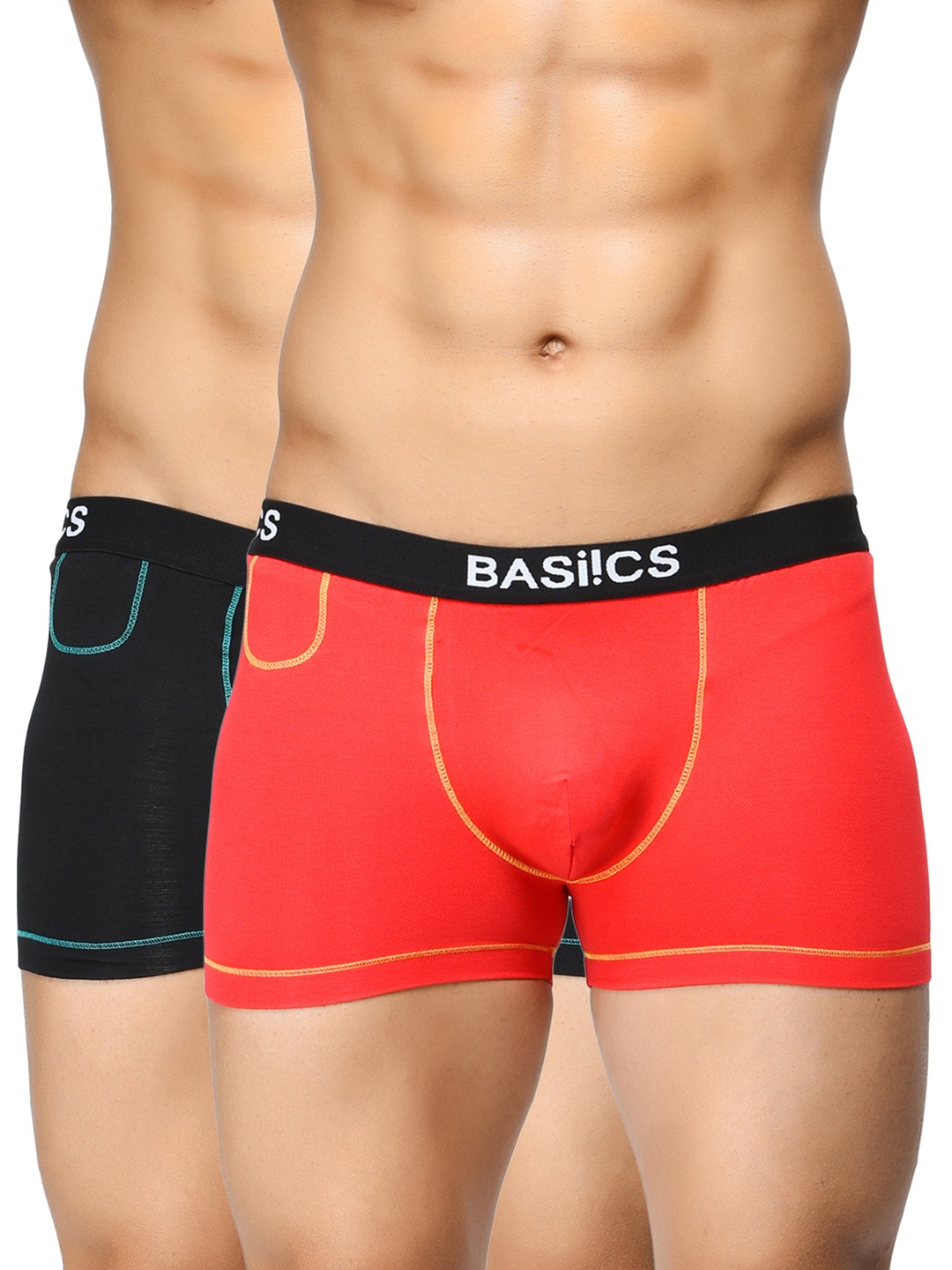 

BASIICS by La Intimo Men Pack of 2 Trunks BCSTR030B023, Red