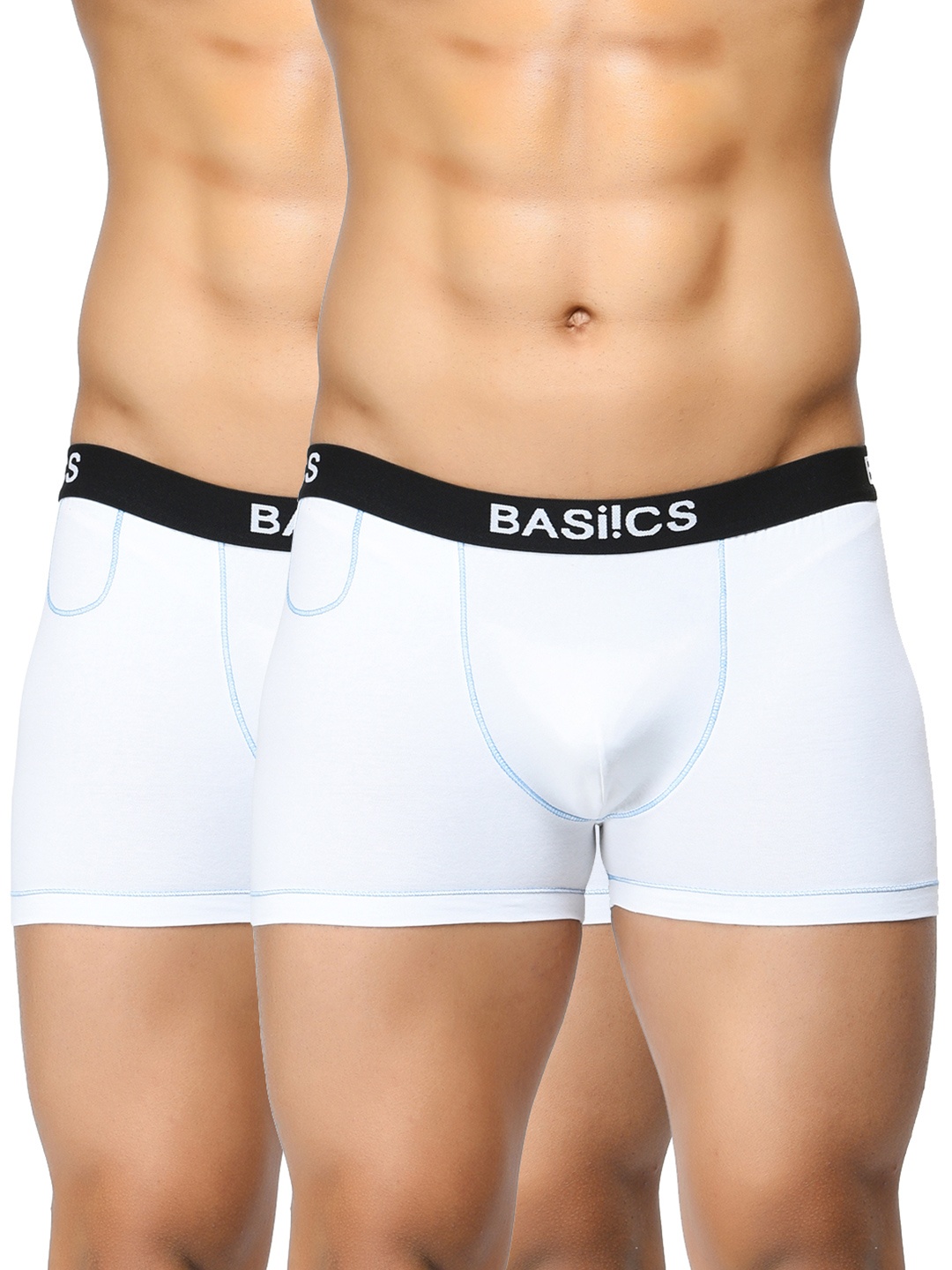 

BASIICS by La Intimo Men Pack of 2 White Trunks BCSTR030B055