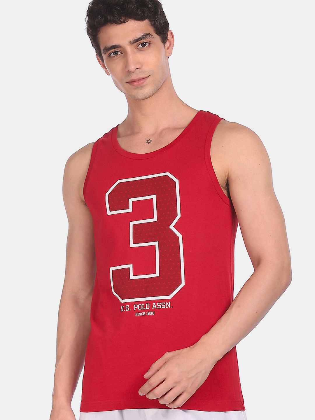 

U.S. Polo Assn. Men Red Printed Innerwear Vest I617-125-P1