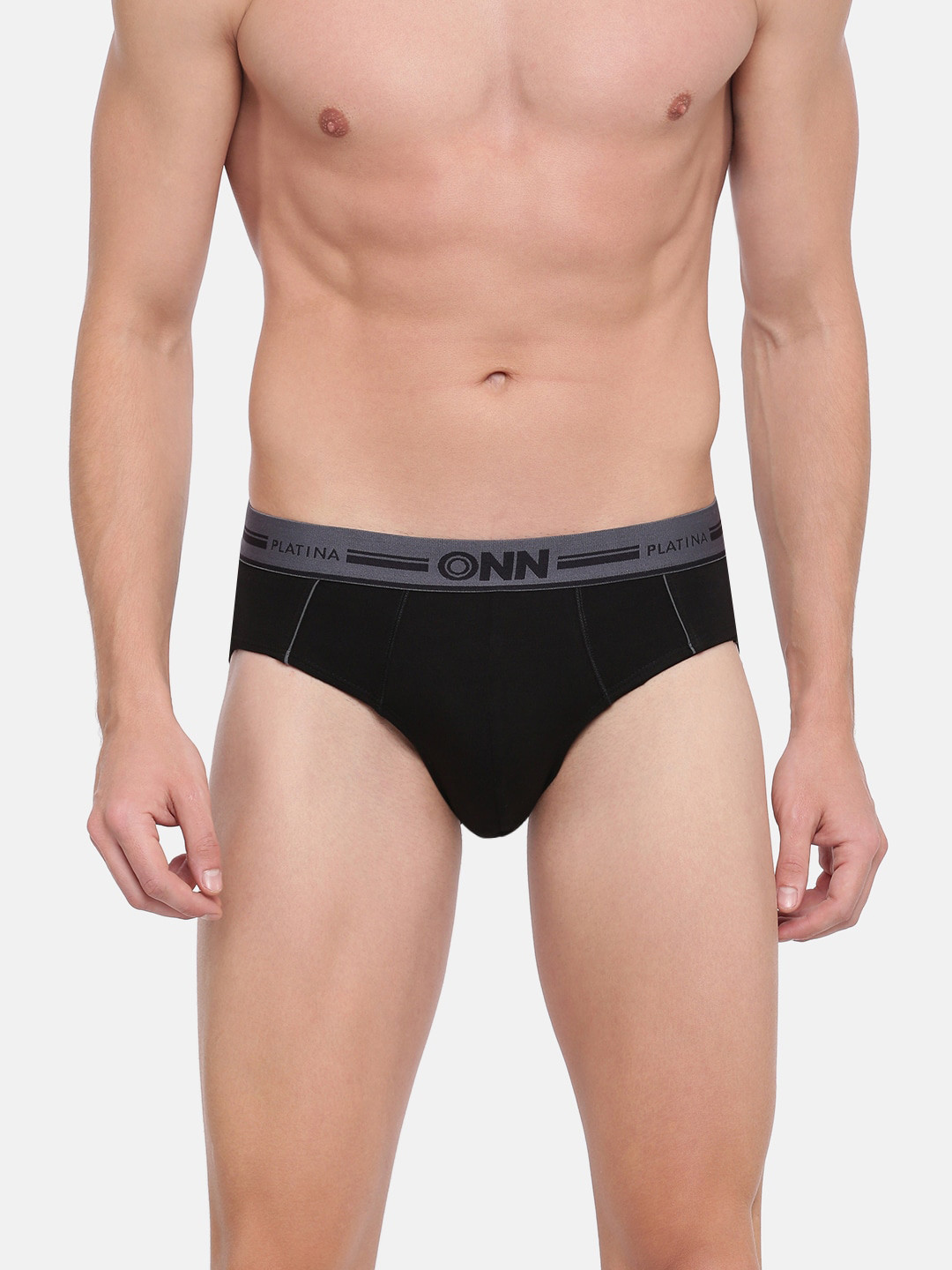 

ONN Men Black Solid Basic Briefs