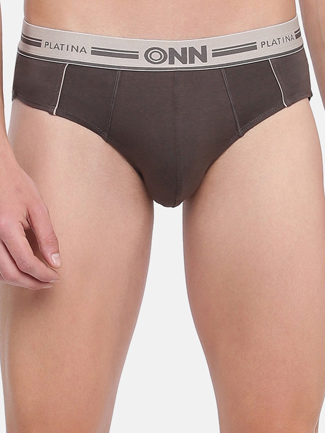 

ONN Men Grey Solid Briefs ONN_PLATINA_971_MOS_1PC