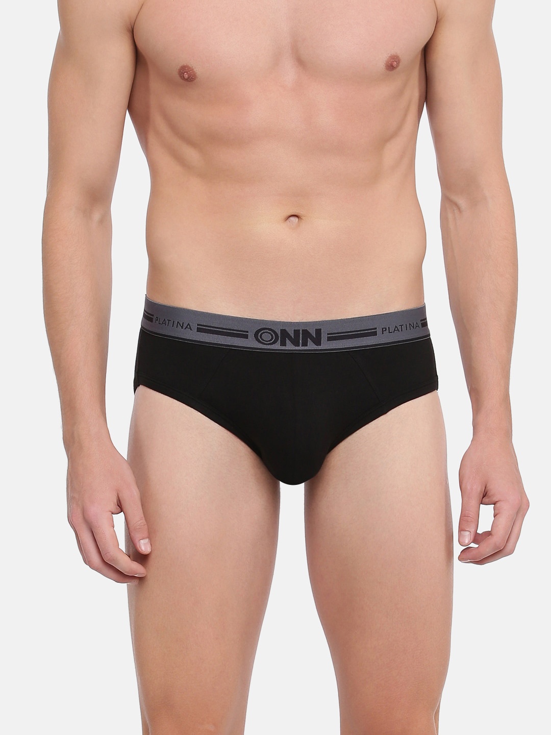

ONN Men Black Solid Basic Briefs