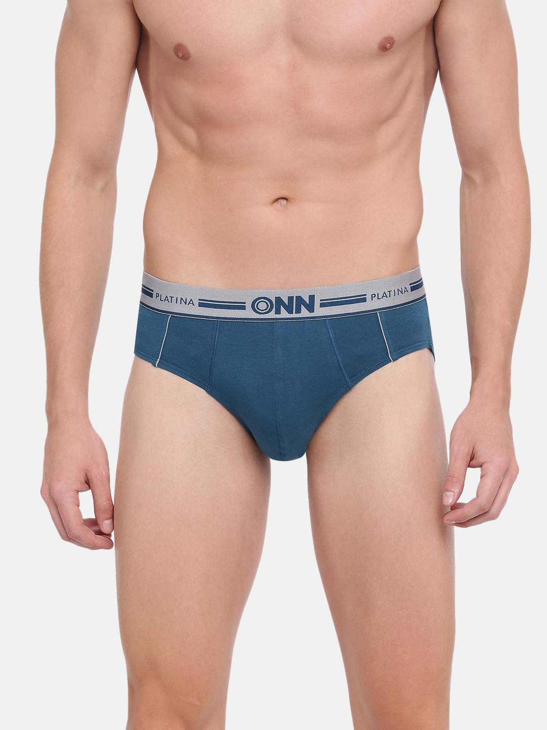 

ONN Men Blue Solid Basic Briefs