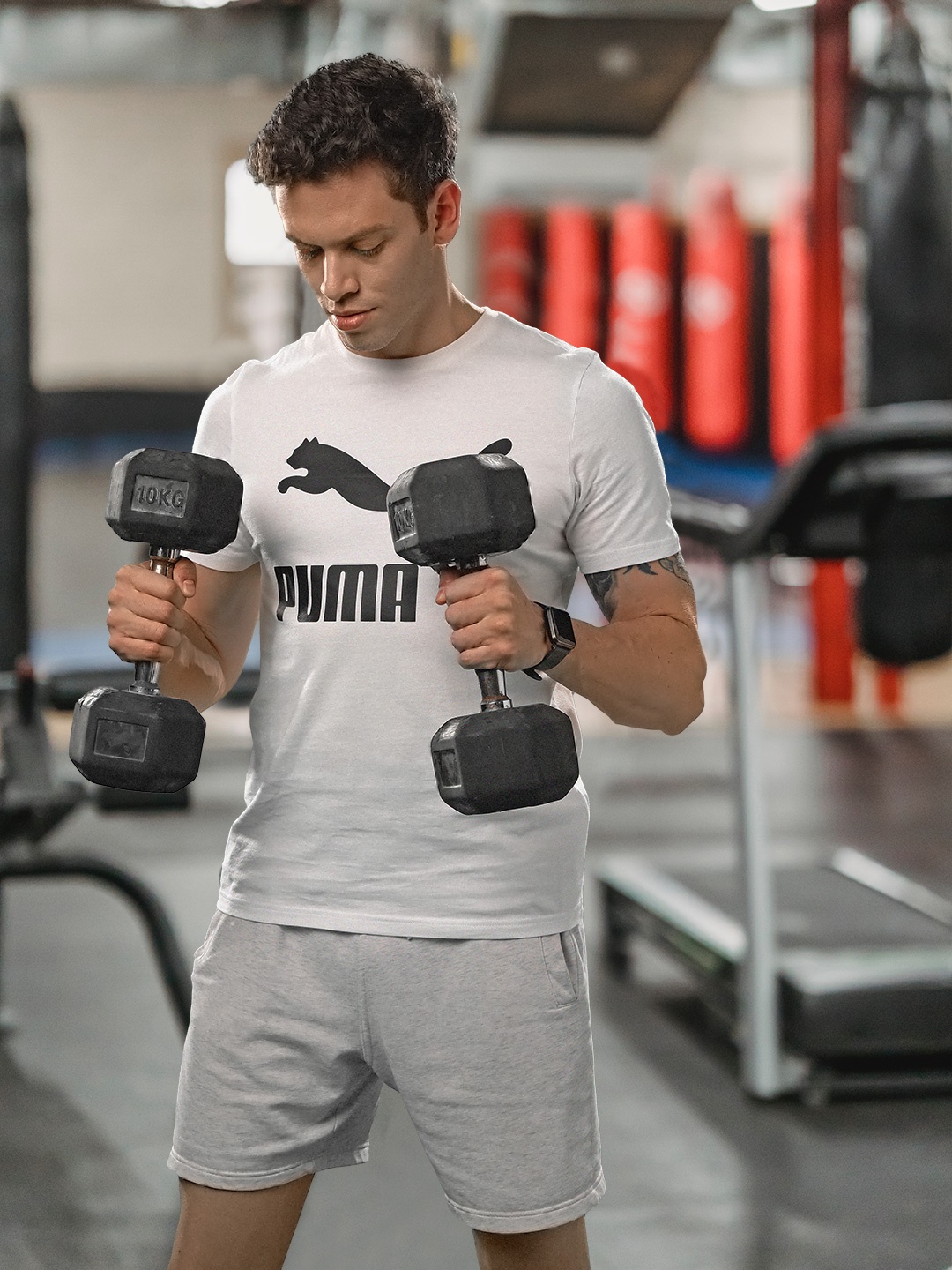 

Puma Men White & Black Printed T-shirt