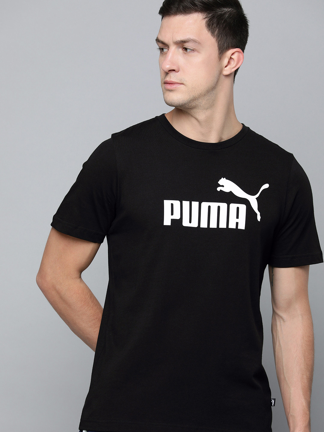 

Puma Men Black & White Printed T-shirt