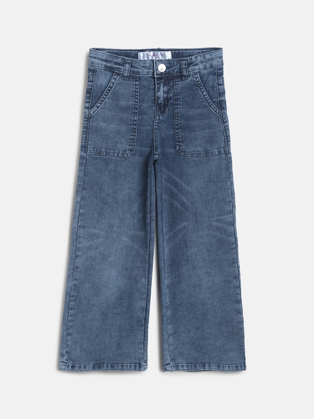 

TALES & STORIES Girls Blue Flared Light Fade Stretchable Jeans