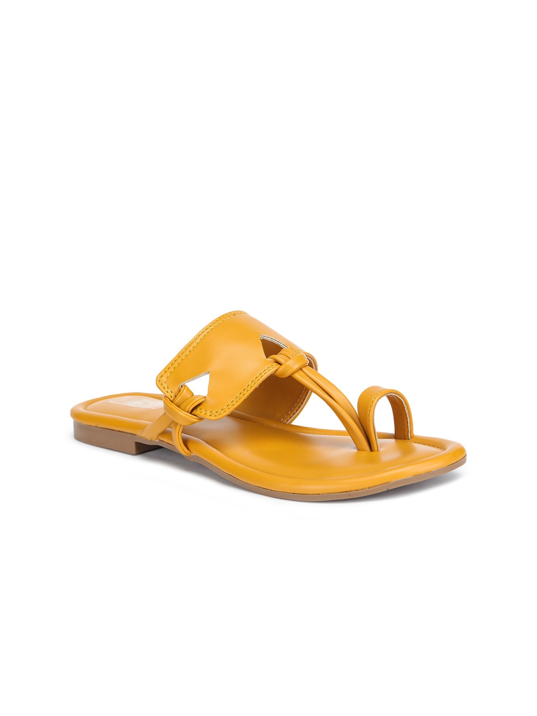 

LONDON STEPS Women Yellow One Toe Flats with Bows