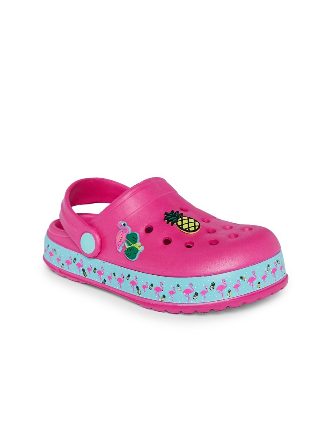 

Pantaloons Junior Girls Pink & Turquoise Blue Printed Clogs