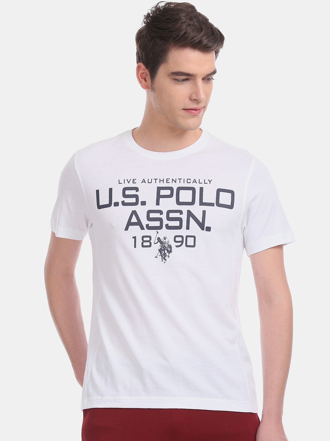 

U.S. Polo Assn. Men White Printed Lounge T-shirt