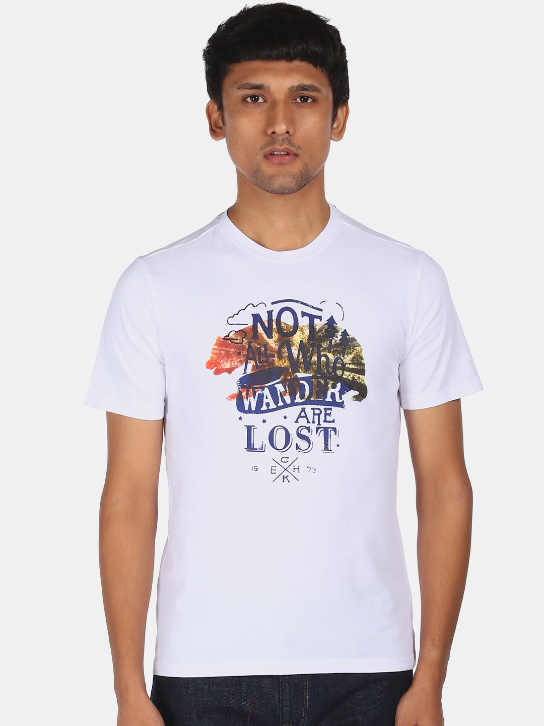 

Cherokee Men White Printed T-shirt
