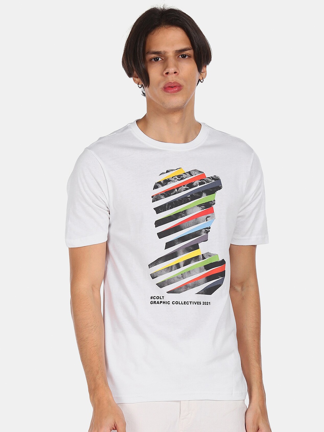 

Cherokee Men White Printed T-shirt