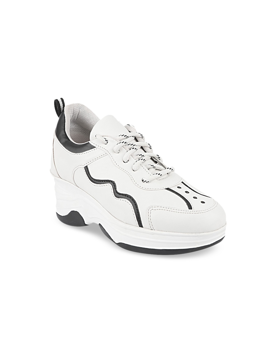 

Shoetopia Girls White Printed Mid Top Sneakers