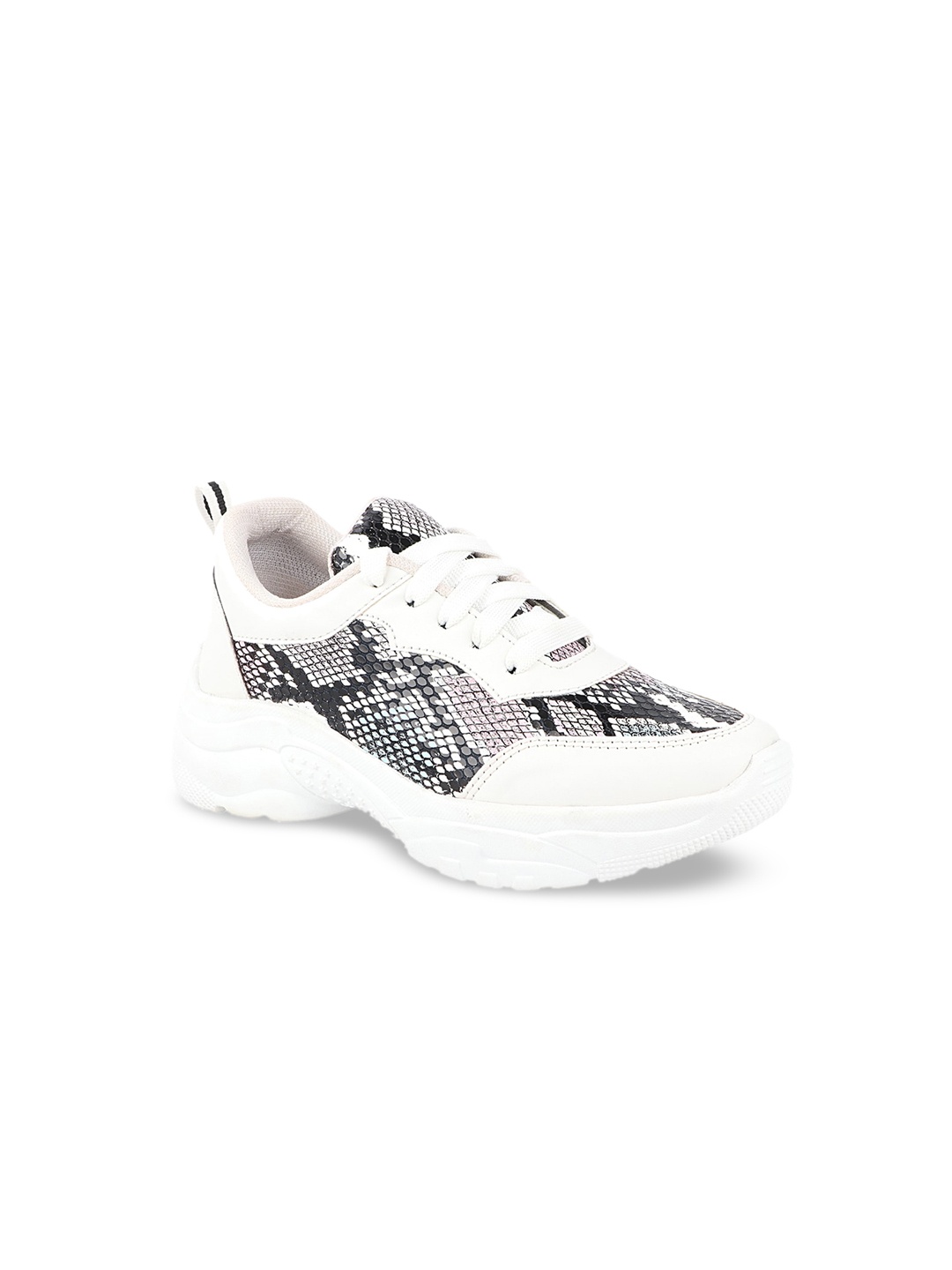 

Shoetopia Girls White Sonata Printed Regular Sneakers