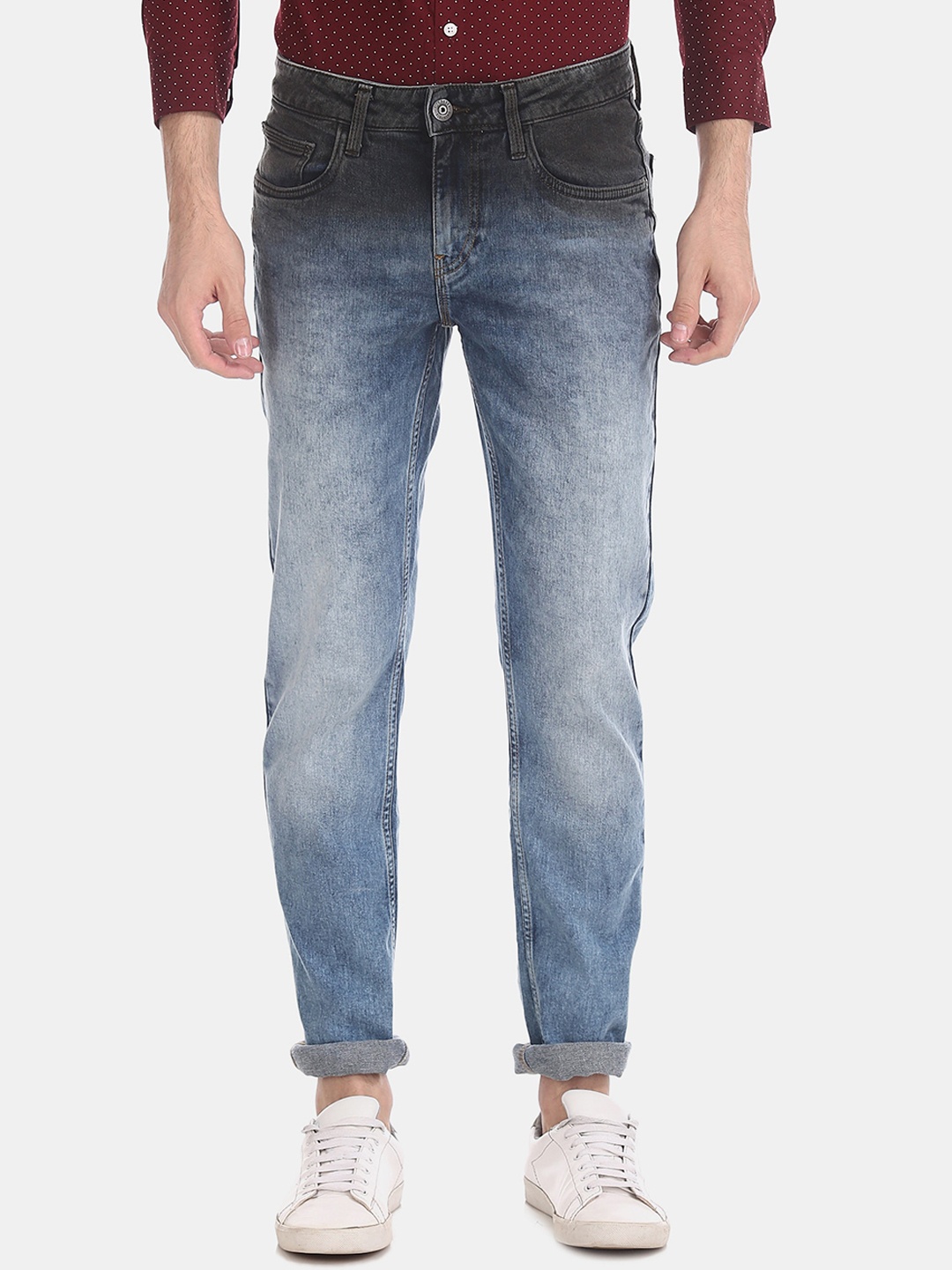 

Cherokee Men Blue Slim Fit Low-Rise Heavy Fade Jeans