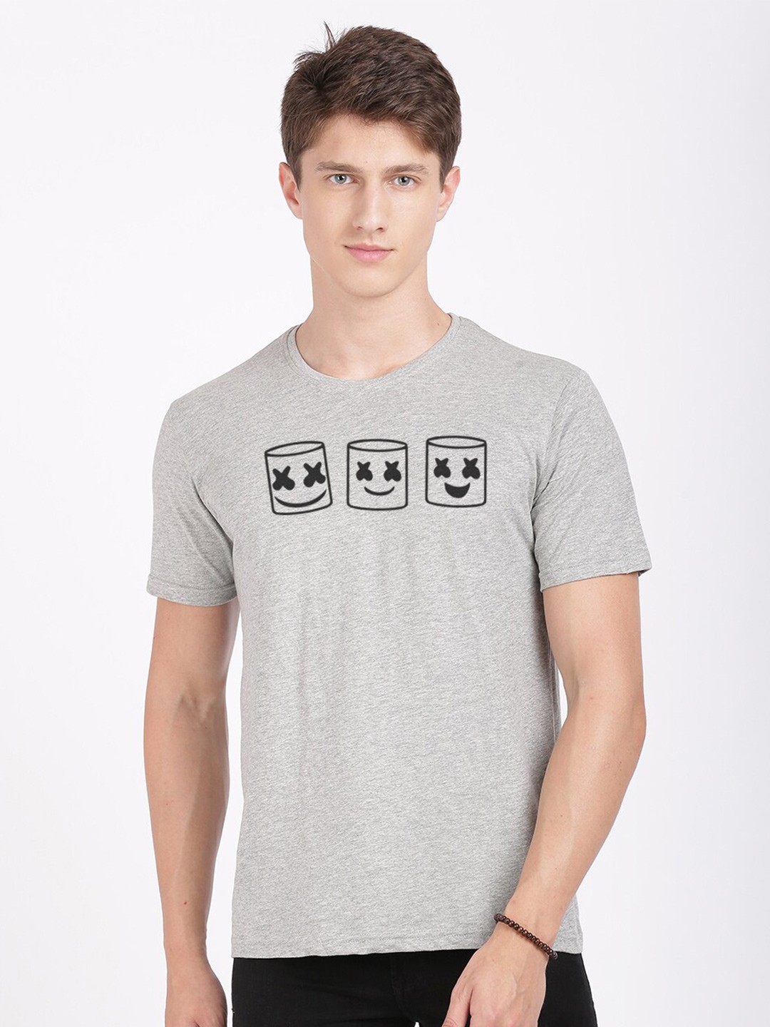 

MASH UNLIMITED Men Grey Printed Slim Fit T-shirt