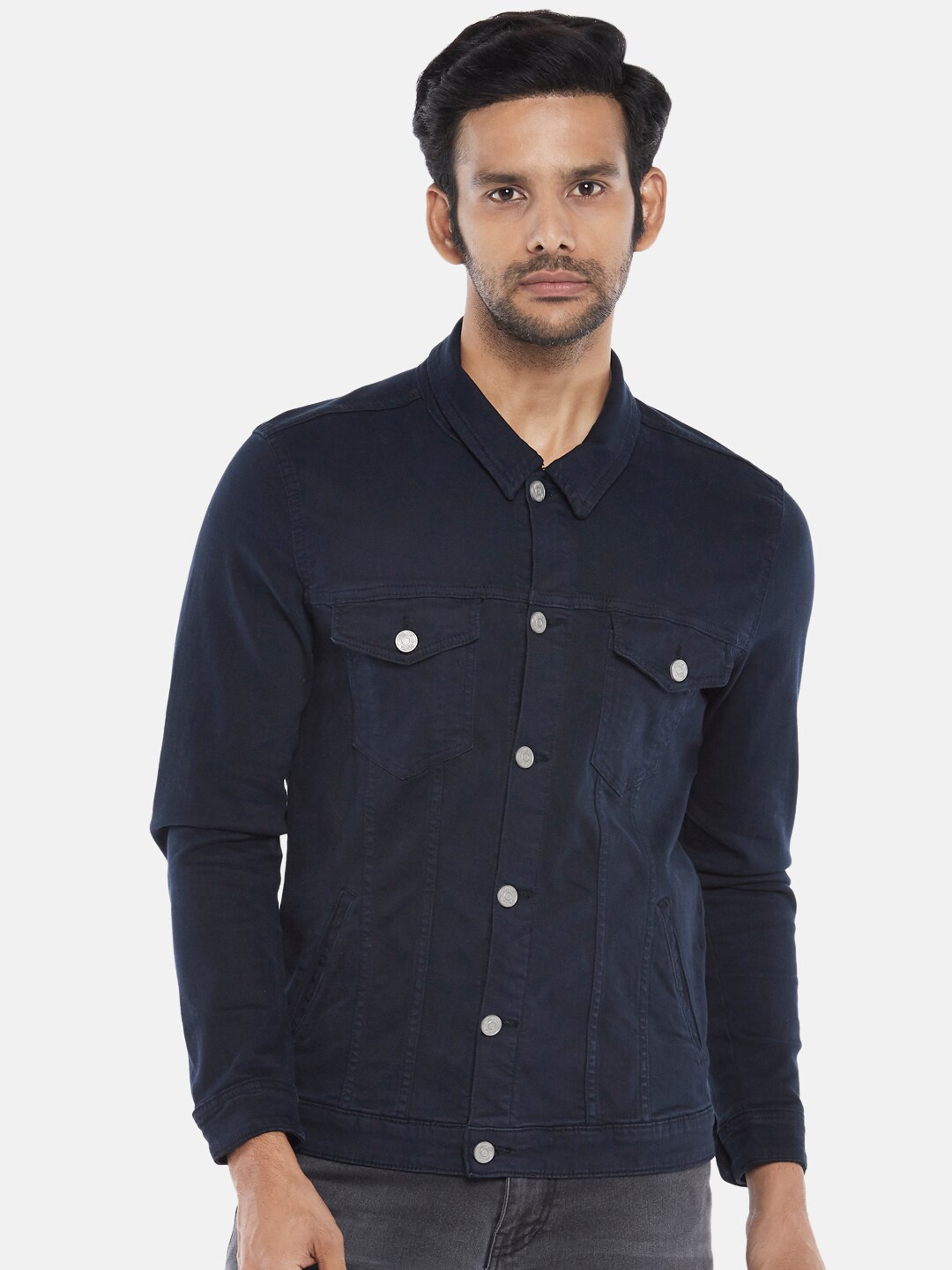 

People Men Navy Blue Denim Jacket