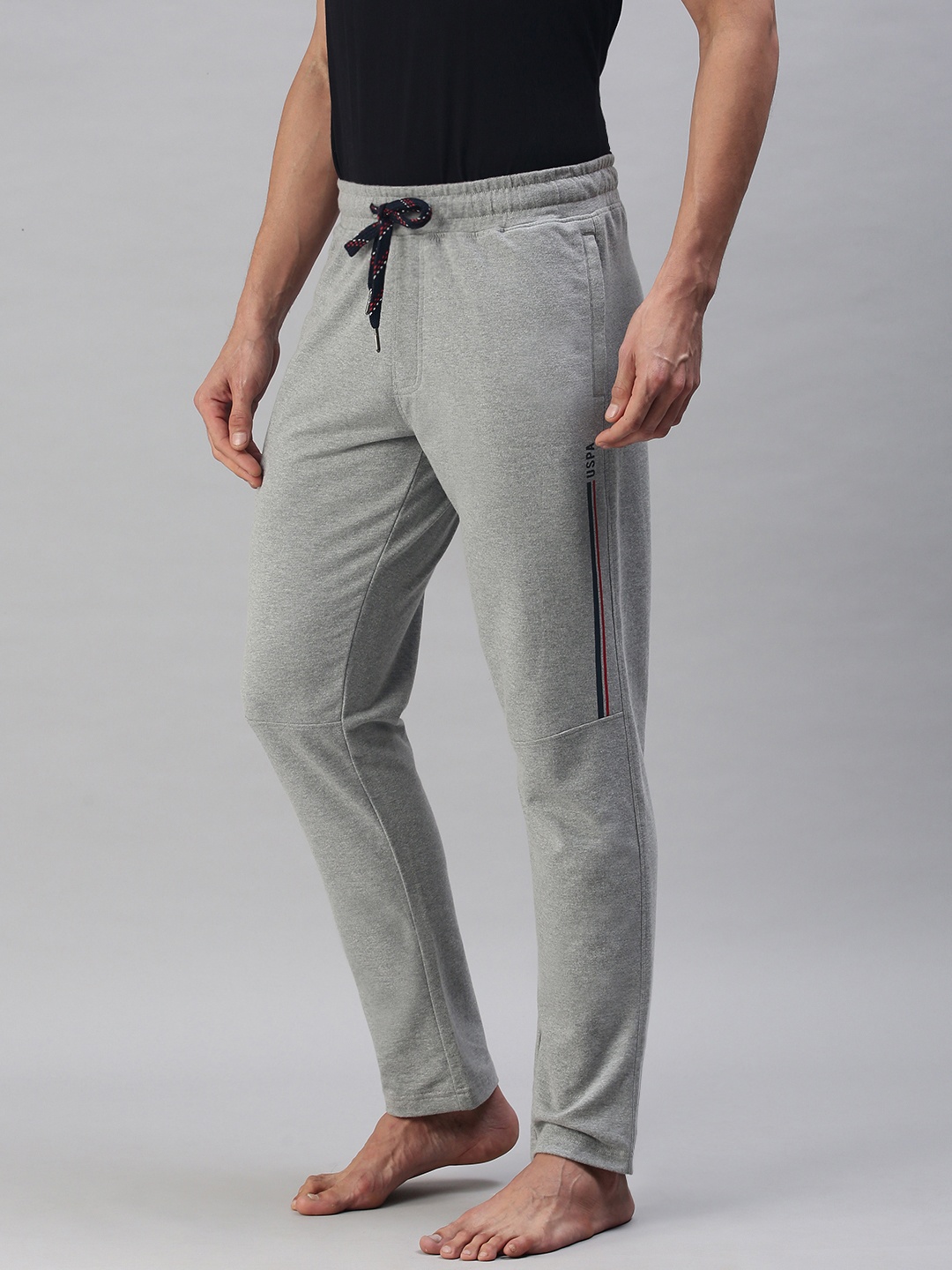 

U.S. Polo Assn. Men Grey Solid Lounge Pants