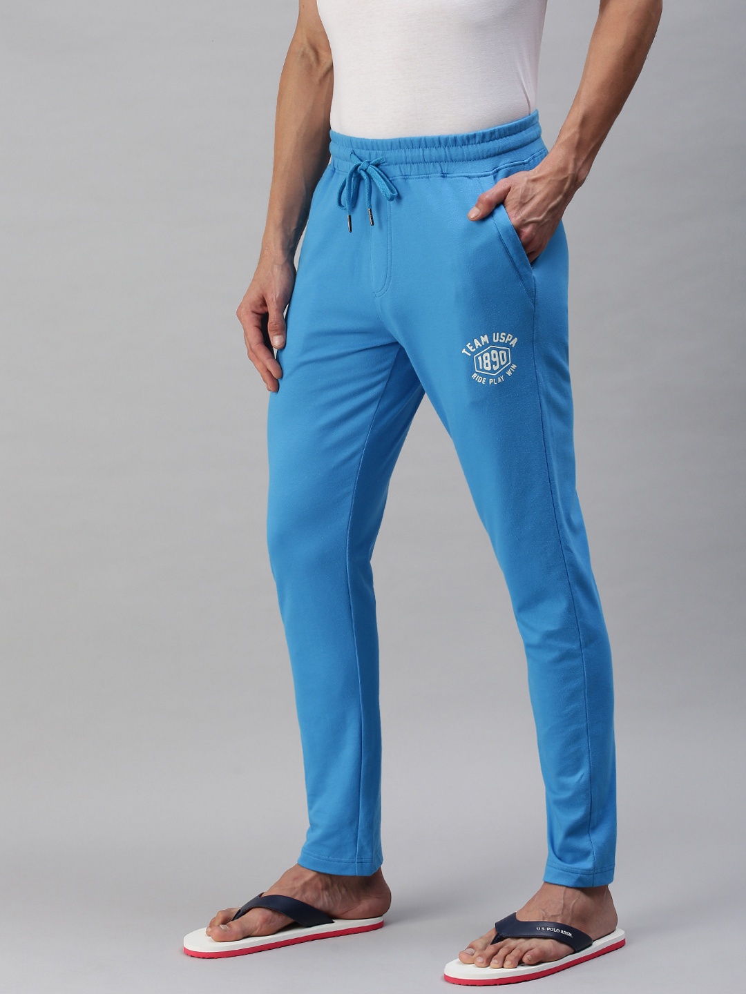 

U.S. Polo Assn. Men Blue Solid Lounge Pants