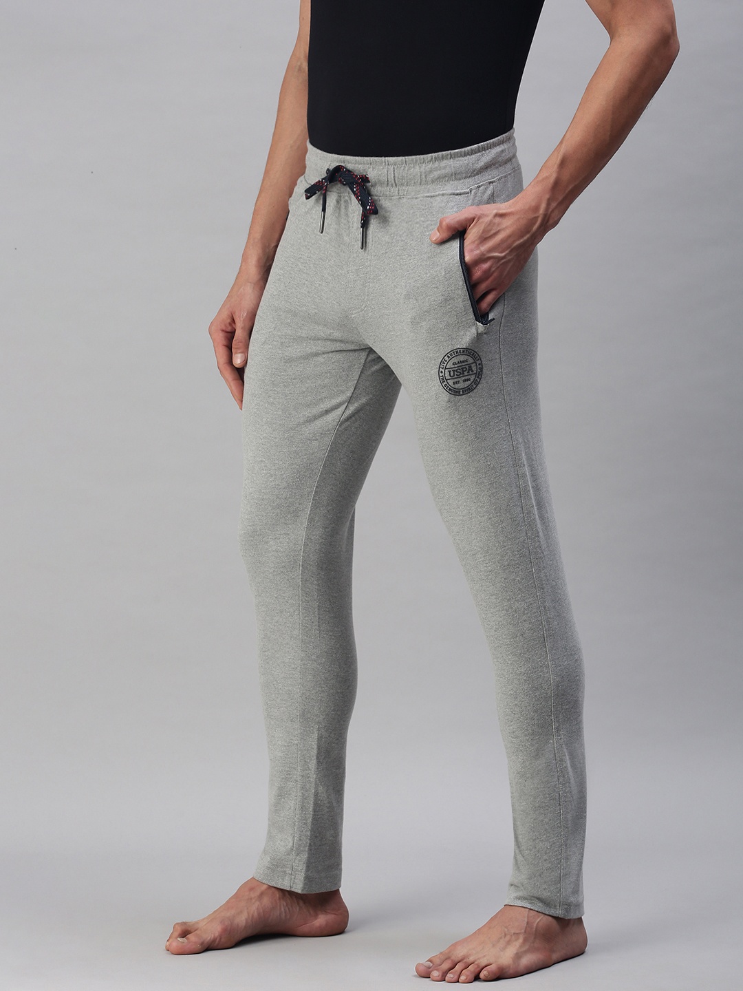 

U.S. Polo Assn. Men Grey Solid Lounge Pants