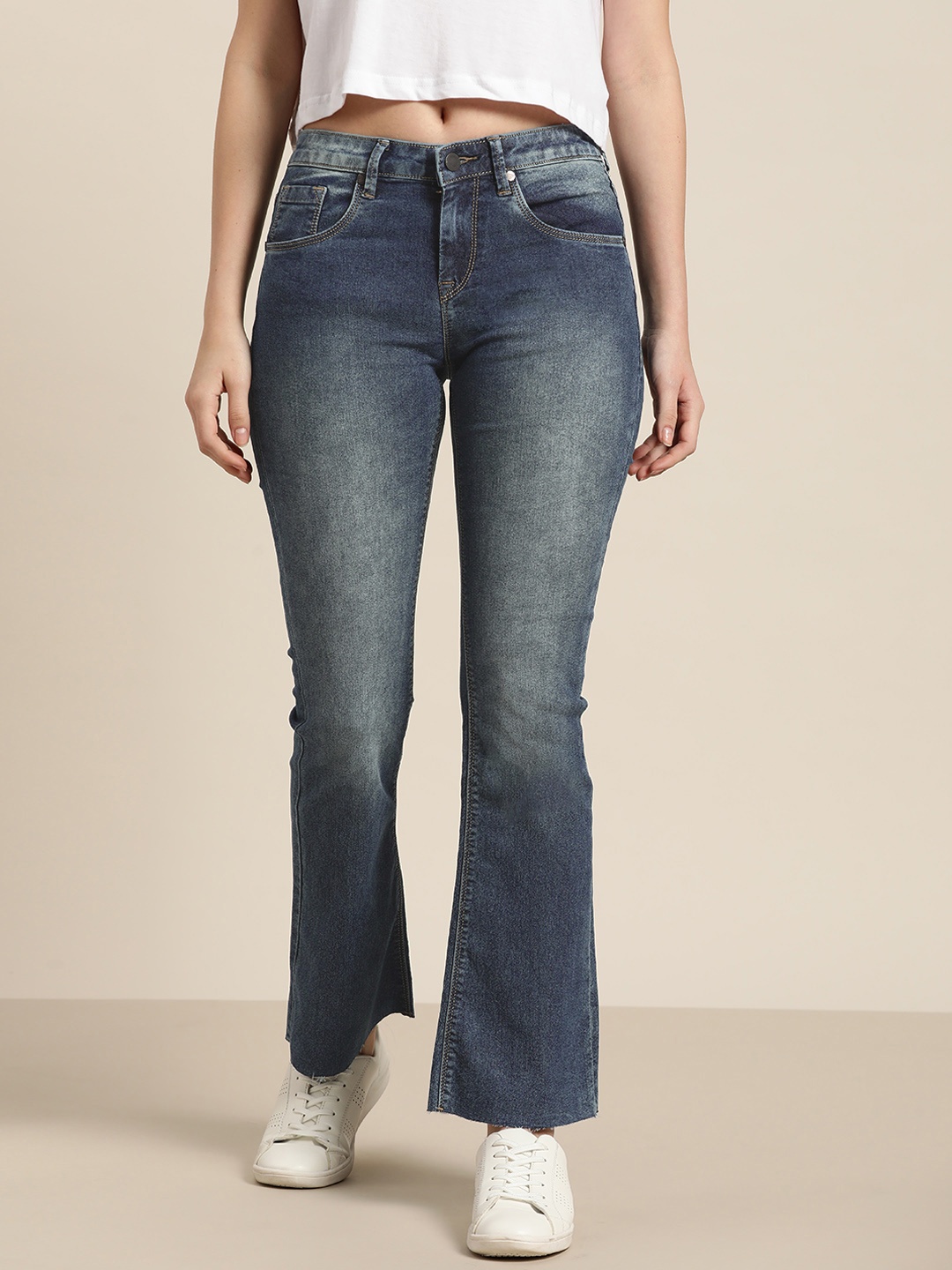 

Moda Rapido Women Blue Light Fade Bootcut Stretchable Jeans