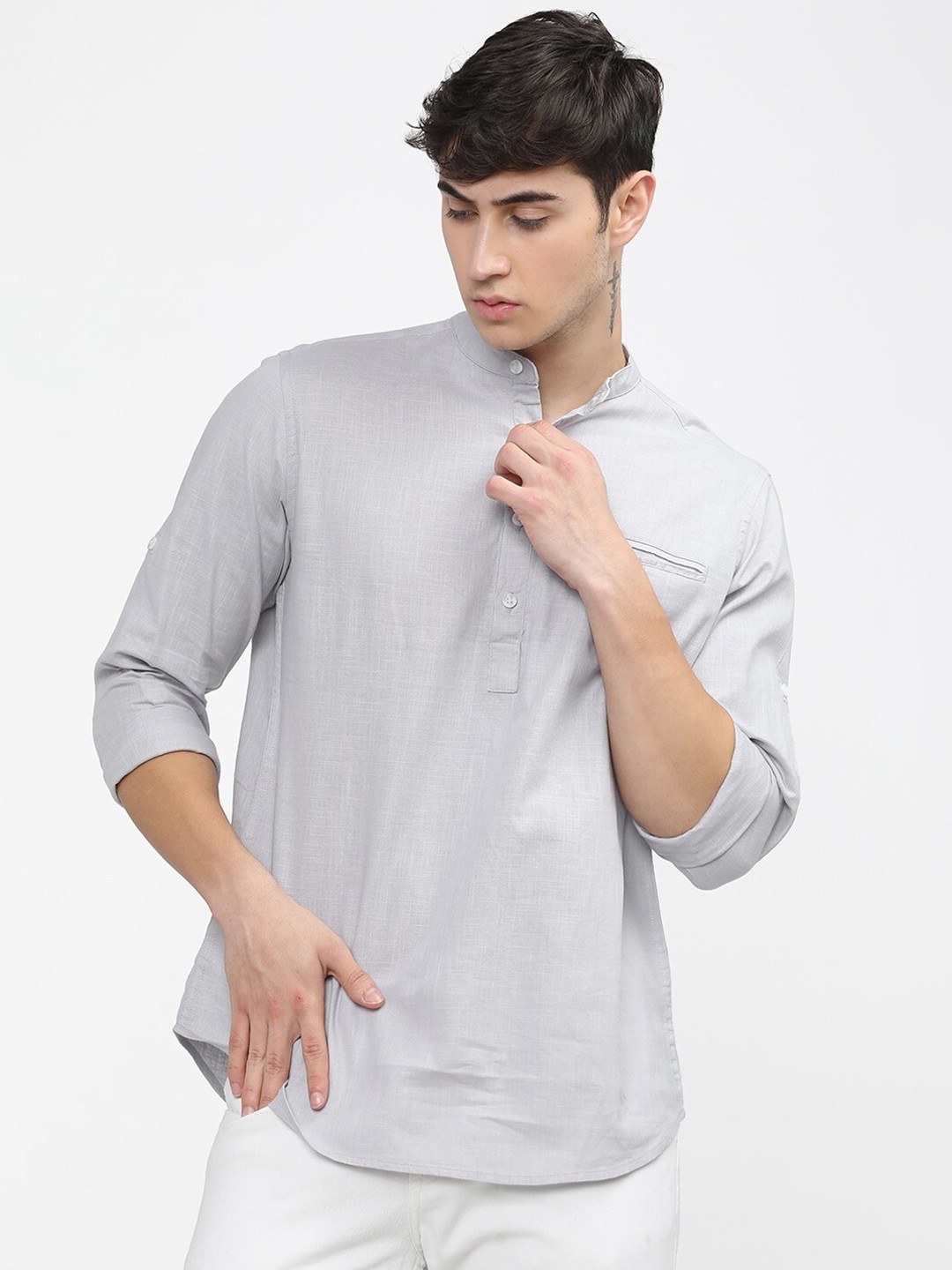 

KETCH Men Slim Fit Cotton Casual Shirt, Grey