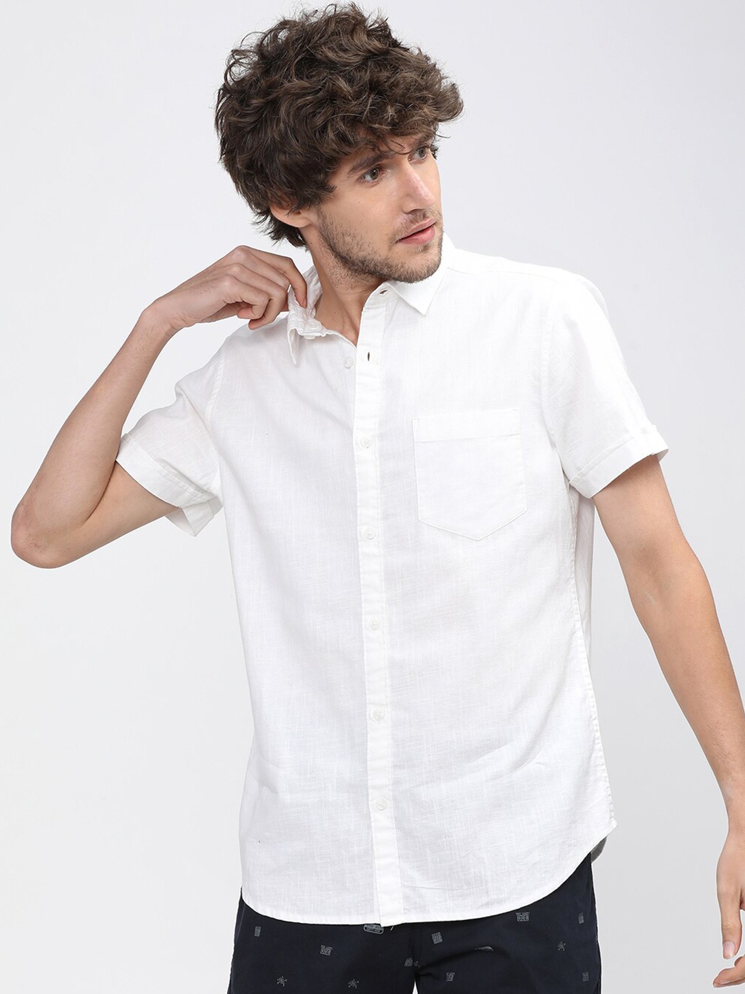 

KETCH Men White Slim Fit Cotton Casual Shirt