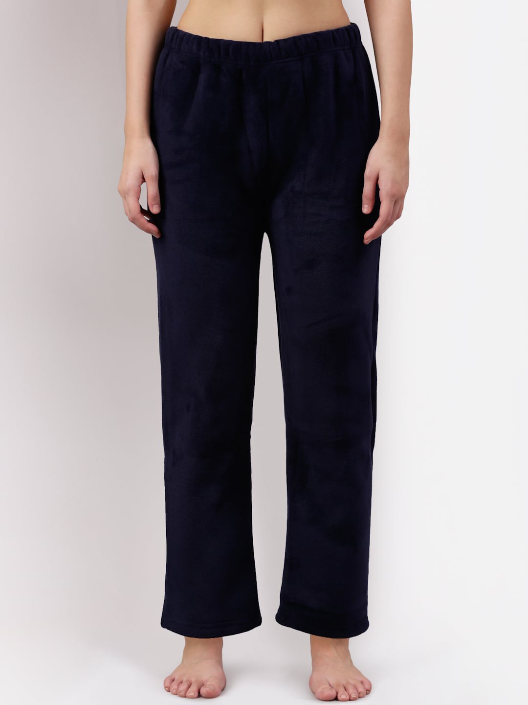 

NEUDIS Women Navy Blue Solid Fleece Warm Lounge Pant