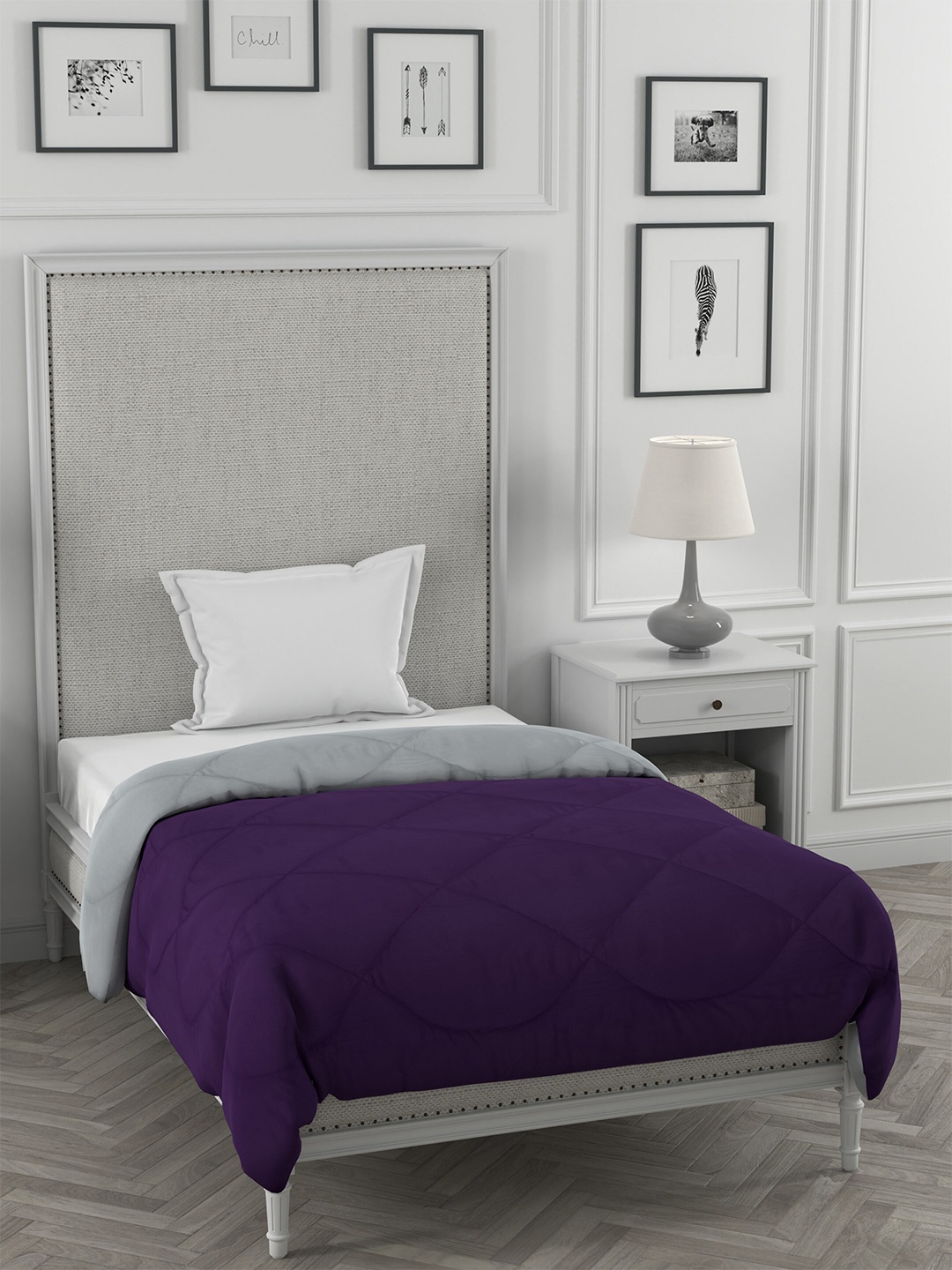 

JAIPUR FABRIC Violet Microfiber Heavy Winter 250 GSM Single Bed Comforter