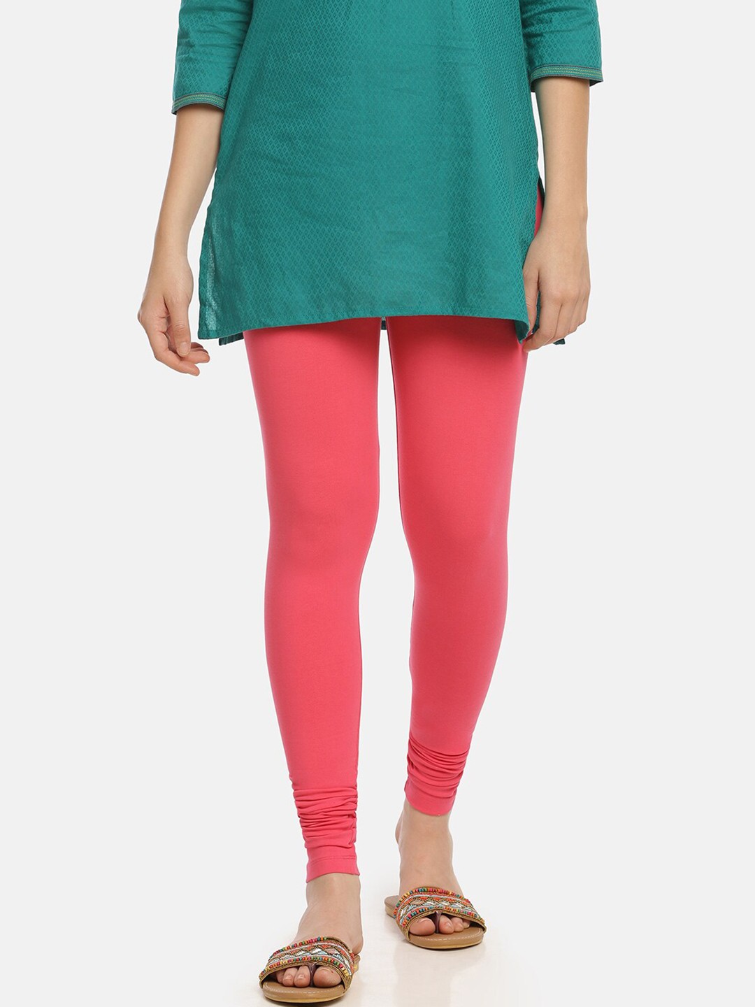 

Zelen Women Pink Solid Ankle-Length Leggings