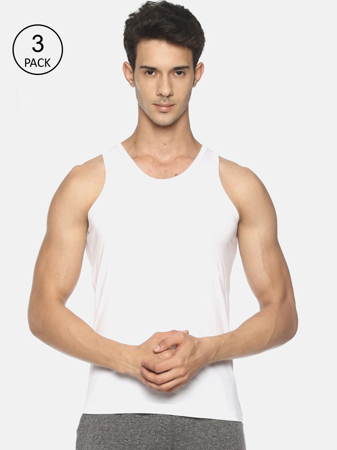 

Soul Space Pack of 3 Men White Organic Cotton Vest