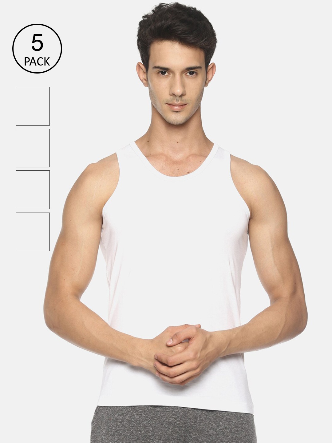 

Soul Space Men White Pack of 5 Organic Cotton Vest