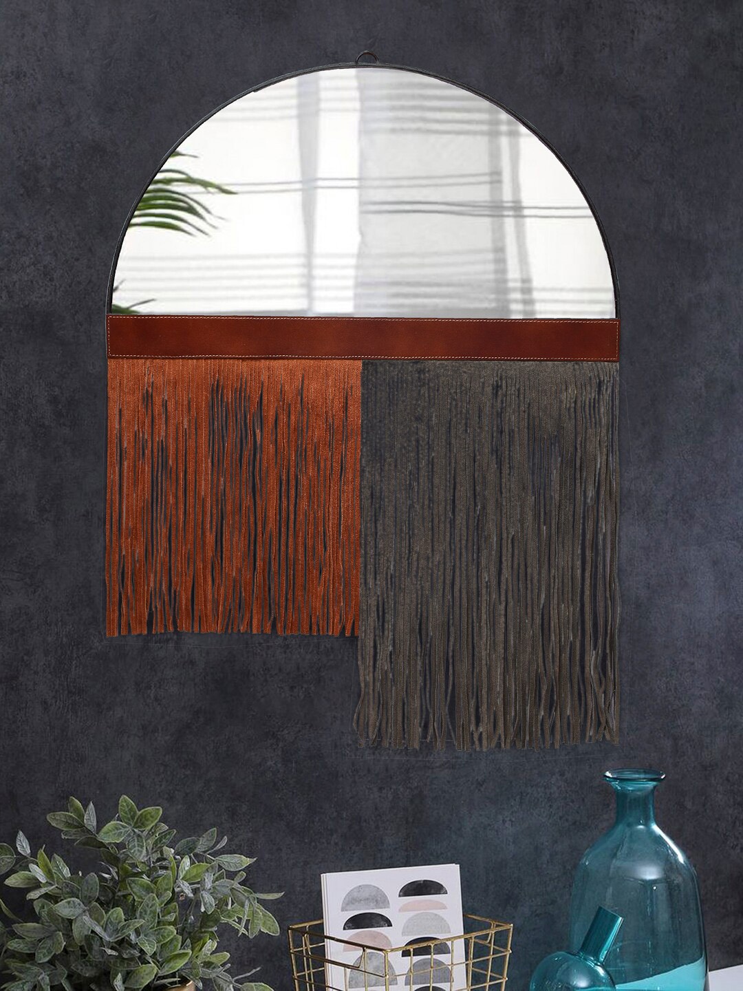 

IMUR Brown Semi-Circular Wall Glass Mirror