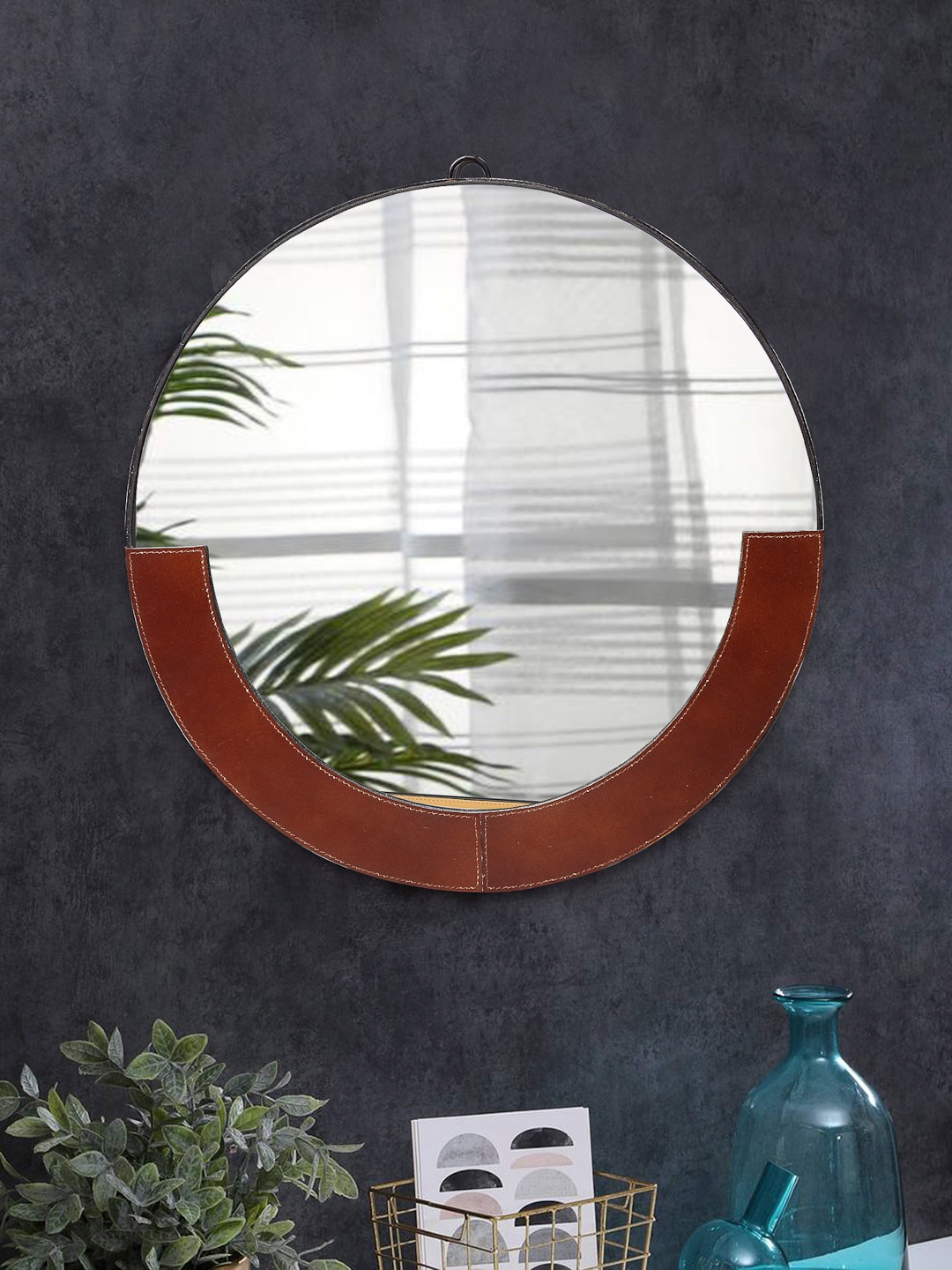 

IMUR Brown Circular Wall Glass Mirror