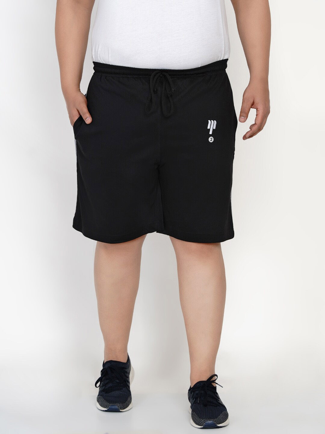 

Santonio Men Black & White Solid Cotton Lounge Shorts