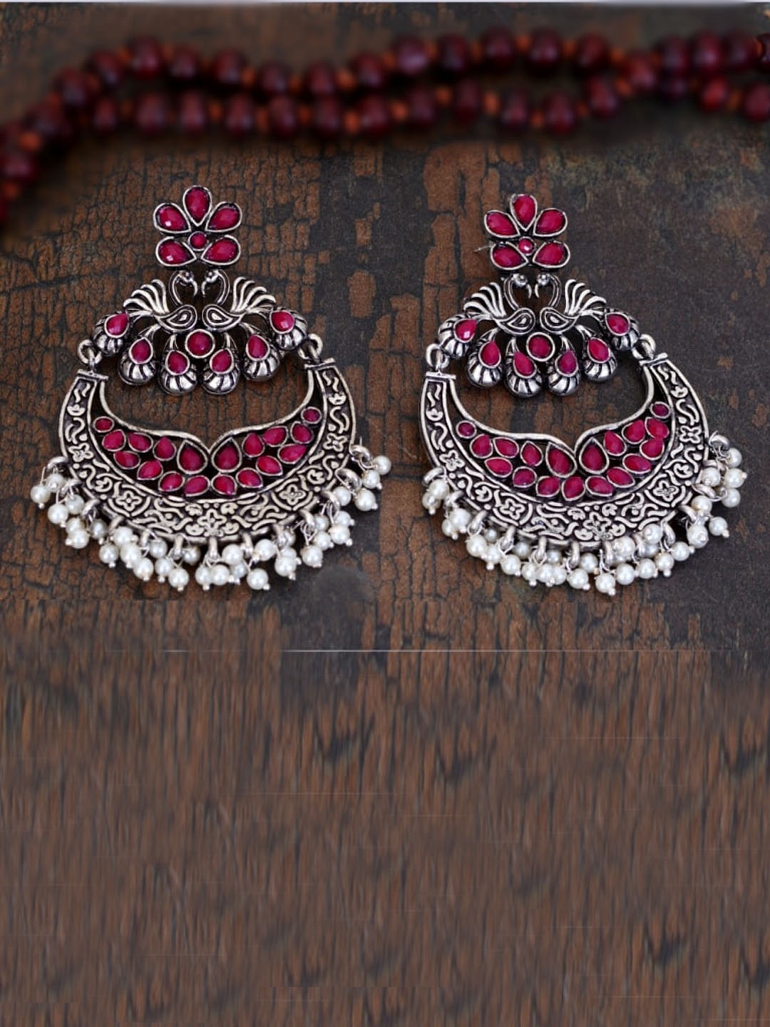 

Indi INSIDE Red Contemporary Chandbalis Earrings