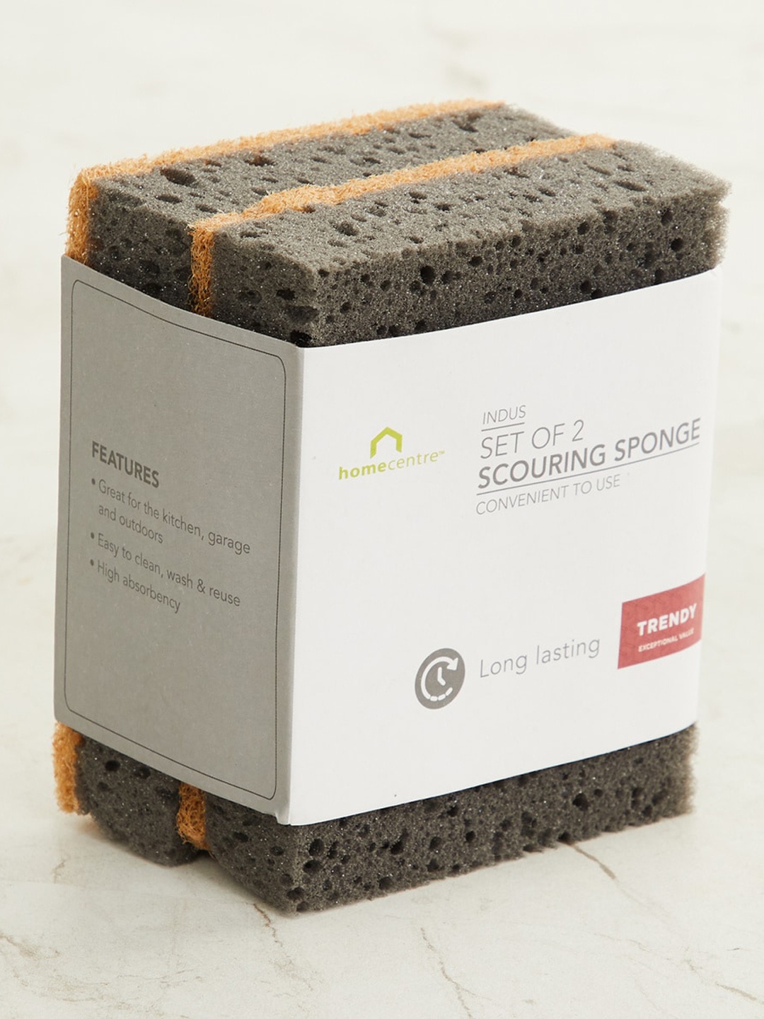 

Home Centre Grey Textured Scouring Sponge