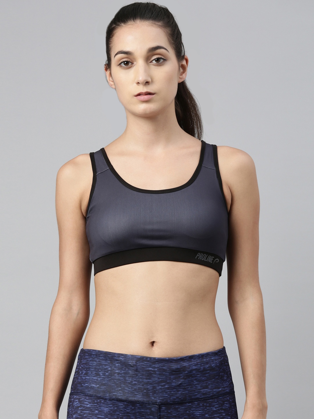 

Proline Grey & Black Workout Bra - Lightly Padded