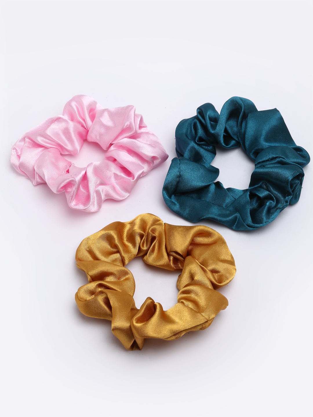 

VOGUE PANASH Women Set Of 3 Lace Scrunchies, Gold