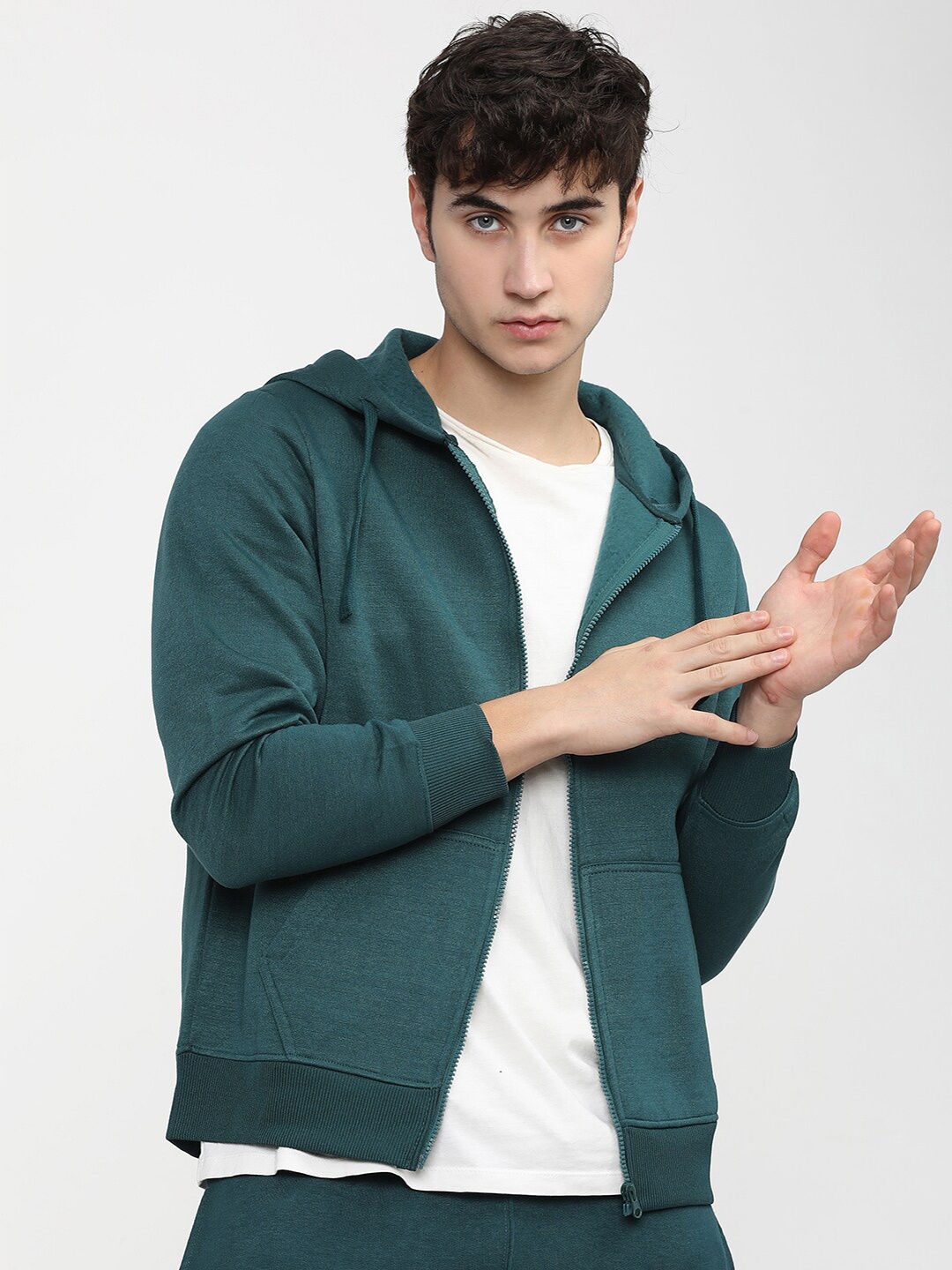 

HIGHLANDER Men Green Hooded Sweatshirt