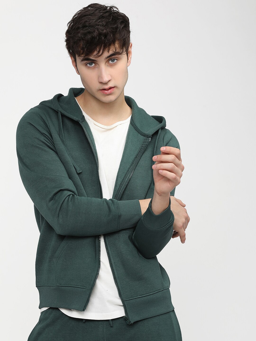 

HIGHLANDER Men Green Hooded Sweatshirt