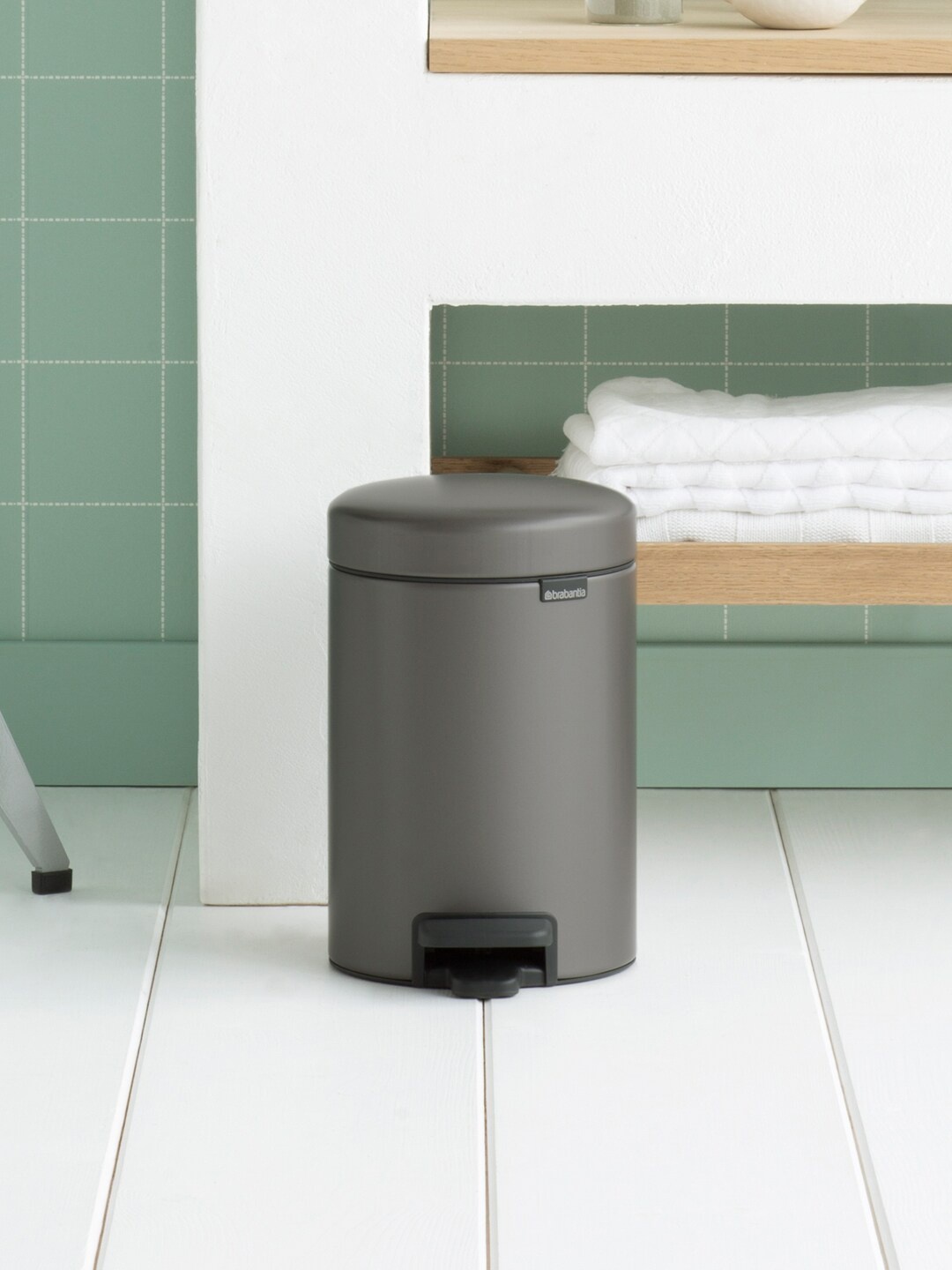 

Brabantia Grey NewIcon Plastic Pedal Bin - 3 L